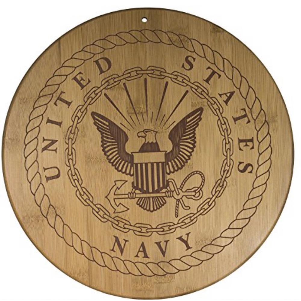 Totally Bamboo U.S. Navy 12” Round Serving Board - Picture 4 of 4